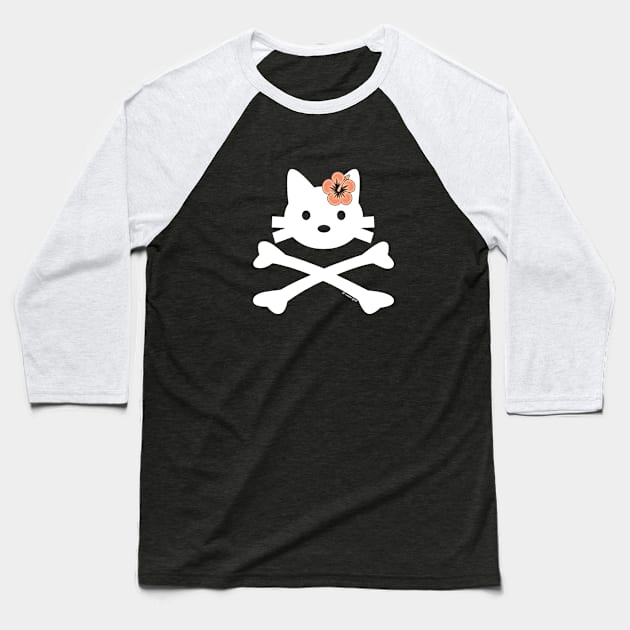 Kitty X-Bones Hawaii T-Shirt Baseball T-Shirt by jrotem